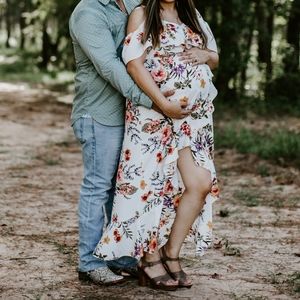 High low flower print dress